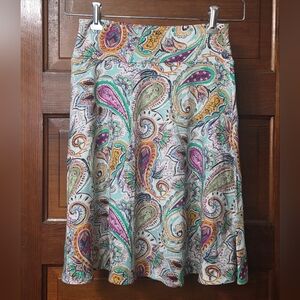 NWT Salaam 'Flippy' A-Line Vibrant Multicolor Paisley Skirt (Sz S & L)